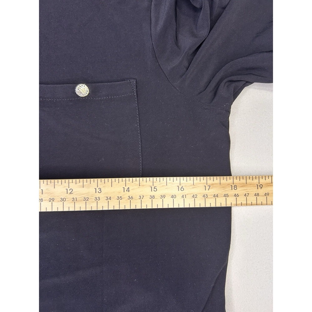 Anne Klein Women's 4 Black Zip Front Belted Shirt Dress Gold Hardware NWOT - Picture 7 of 10